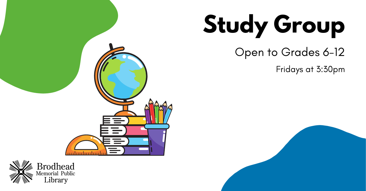 Study Group for grades 6-12 Fridays at 3:30pm