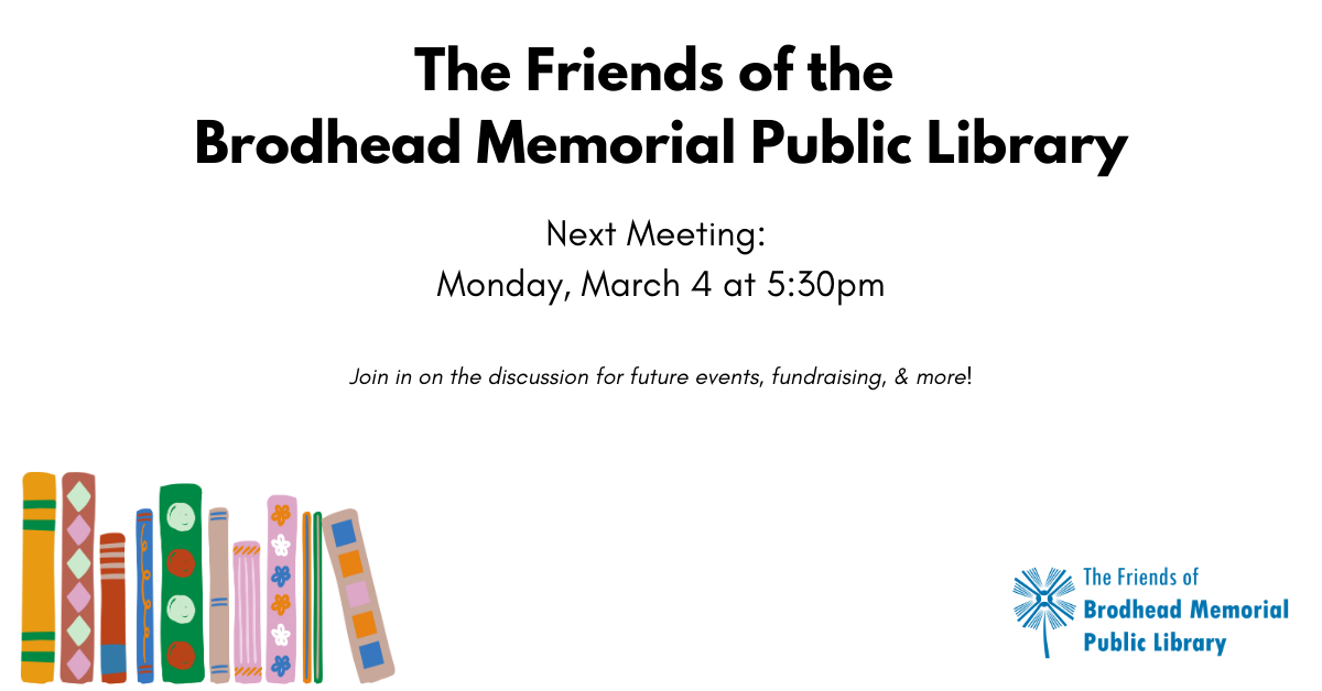 Friends of the Library meeting March 4 at 5:30pm