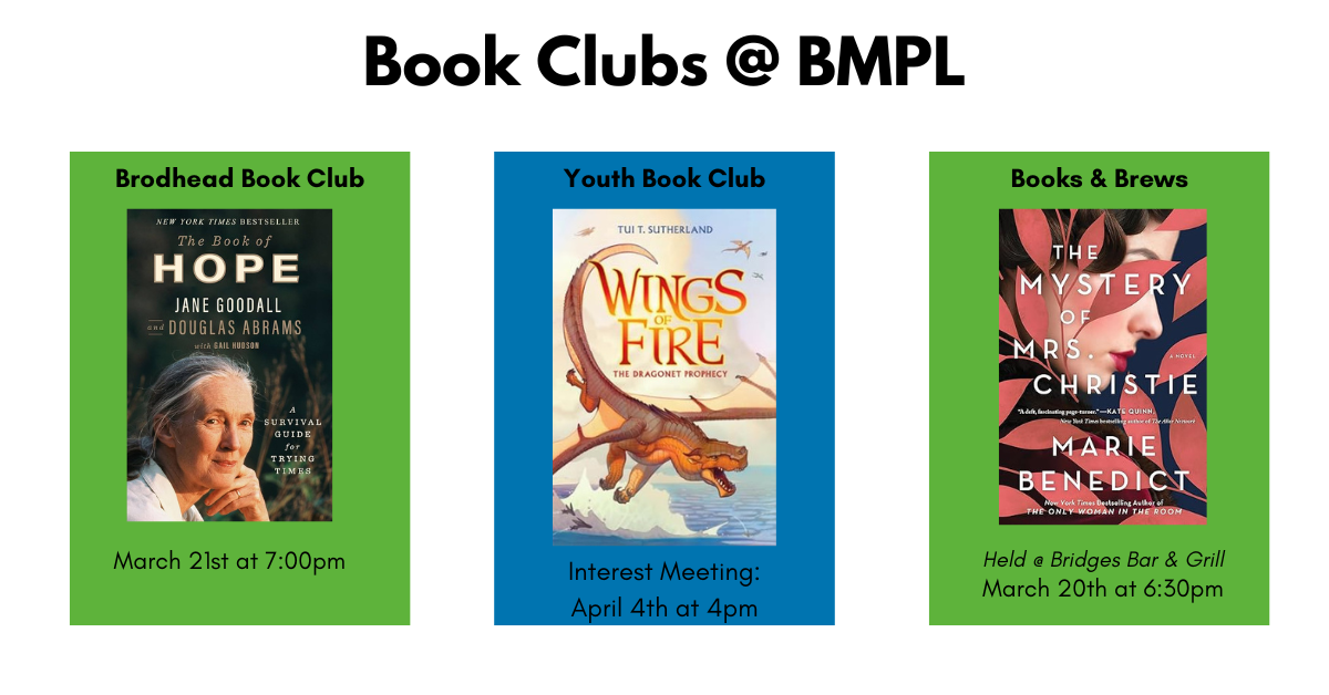 Available book clubs at the library