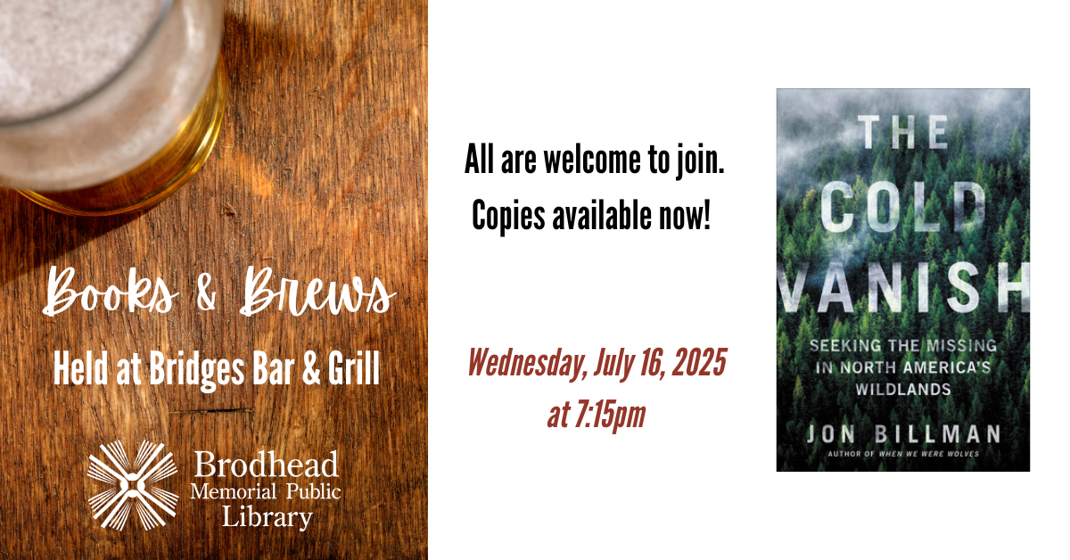Books & Brews The Cold Vanish July 16th at 7:15pm at Bridges