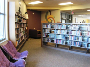 Photo of the Teen Zone with comfy chairs by the window