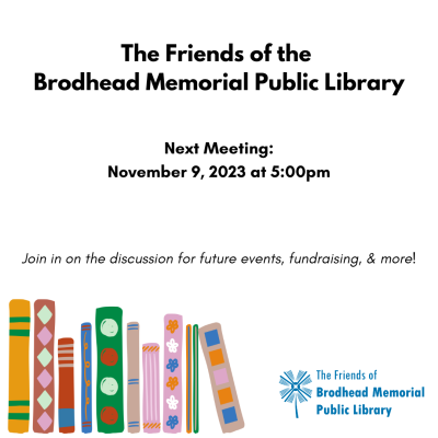Friends of the Library Meeting November 9, 2023 at 5:00pm